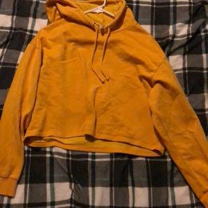 /used/ gold colored hoodie, cropped-ish